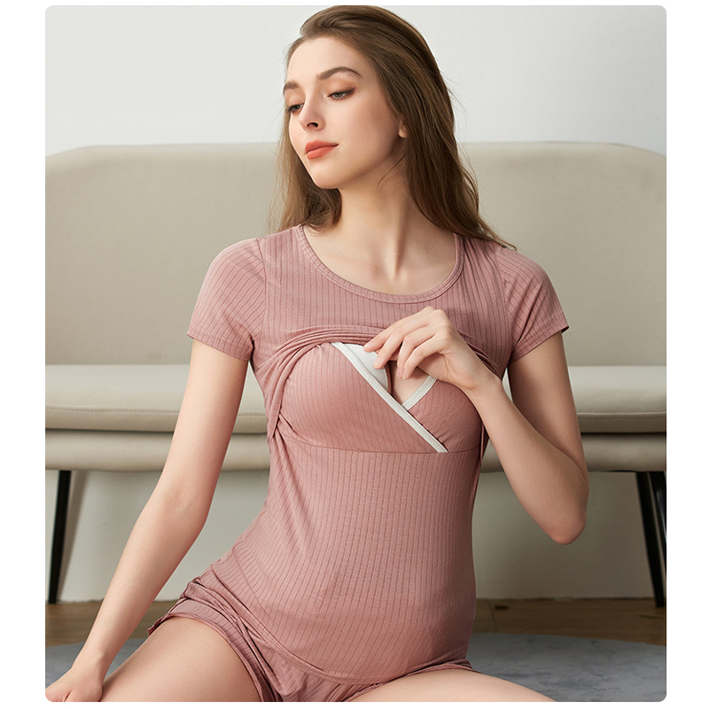 Maternity Wear - Summer Maternity Soft Rayon Pjs Pyjamas