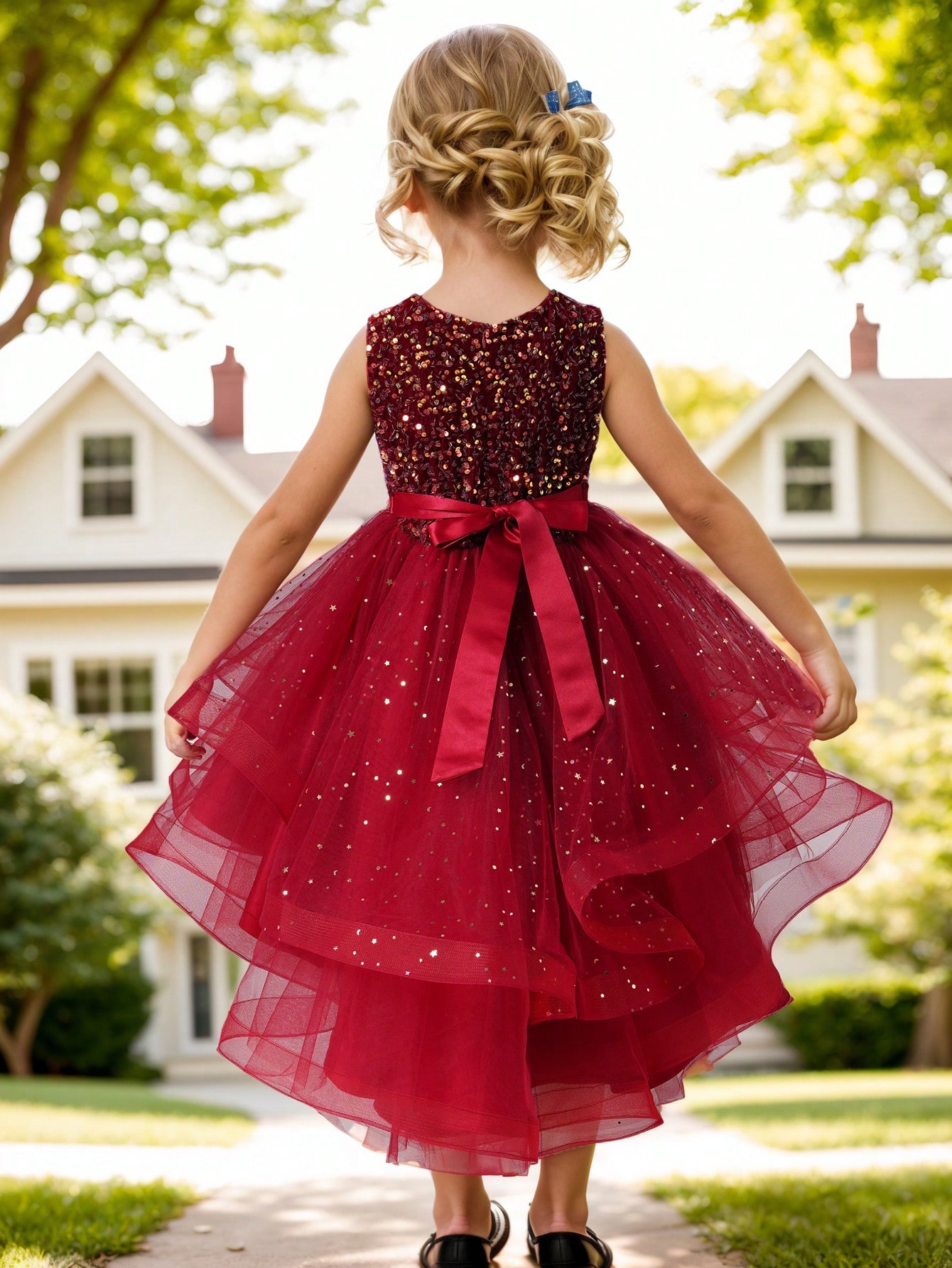 Baby Girl Princess Floral Sequ - Toddler Girl Tulle Party Dress recension och pris