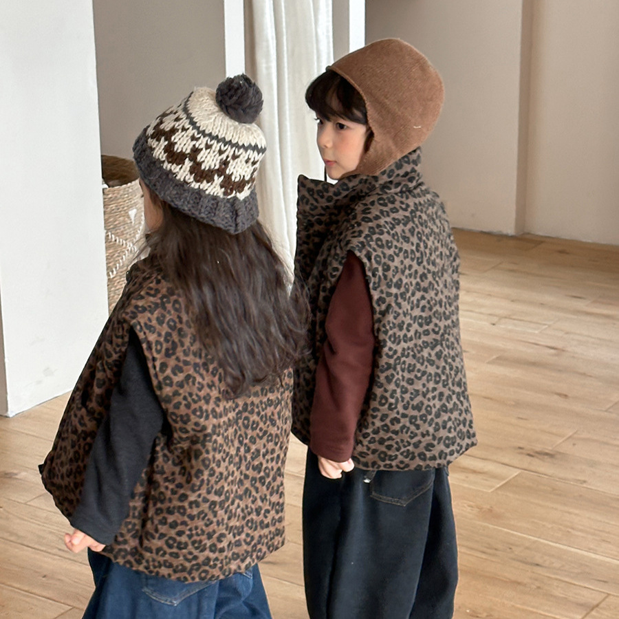 Kids Leopard Print Padded Vest - Toddler Boy Winter Fleece Jacket recension och pris